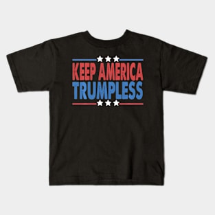 Keep America Trumpless 2024 Patriotic Democracy Trumpless Kids T-Shirt